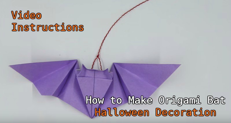 How to make origami bat Halloween Decoration